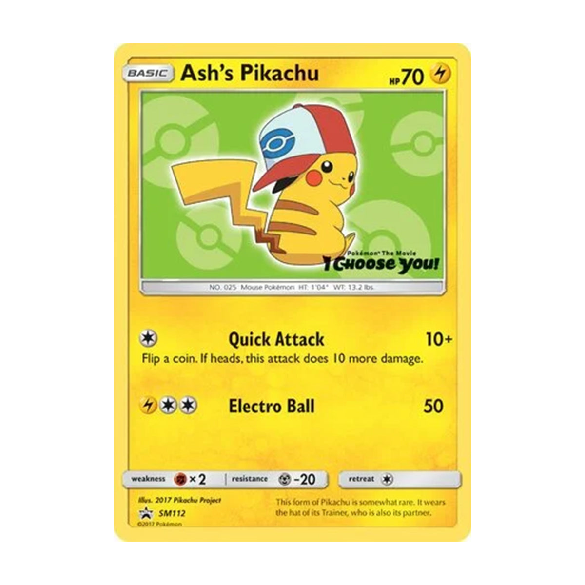 Ash's Pikachu SM112 - Sun & Moon - Promo