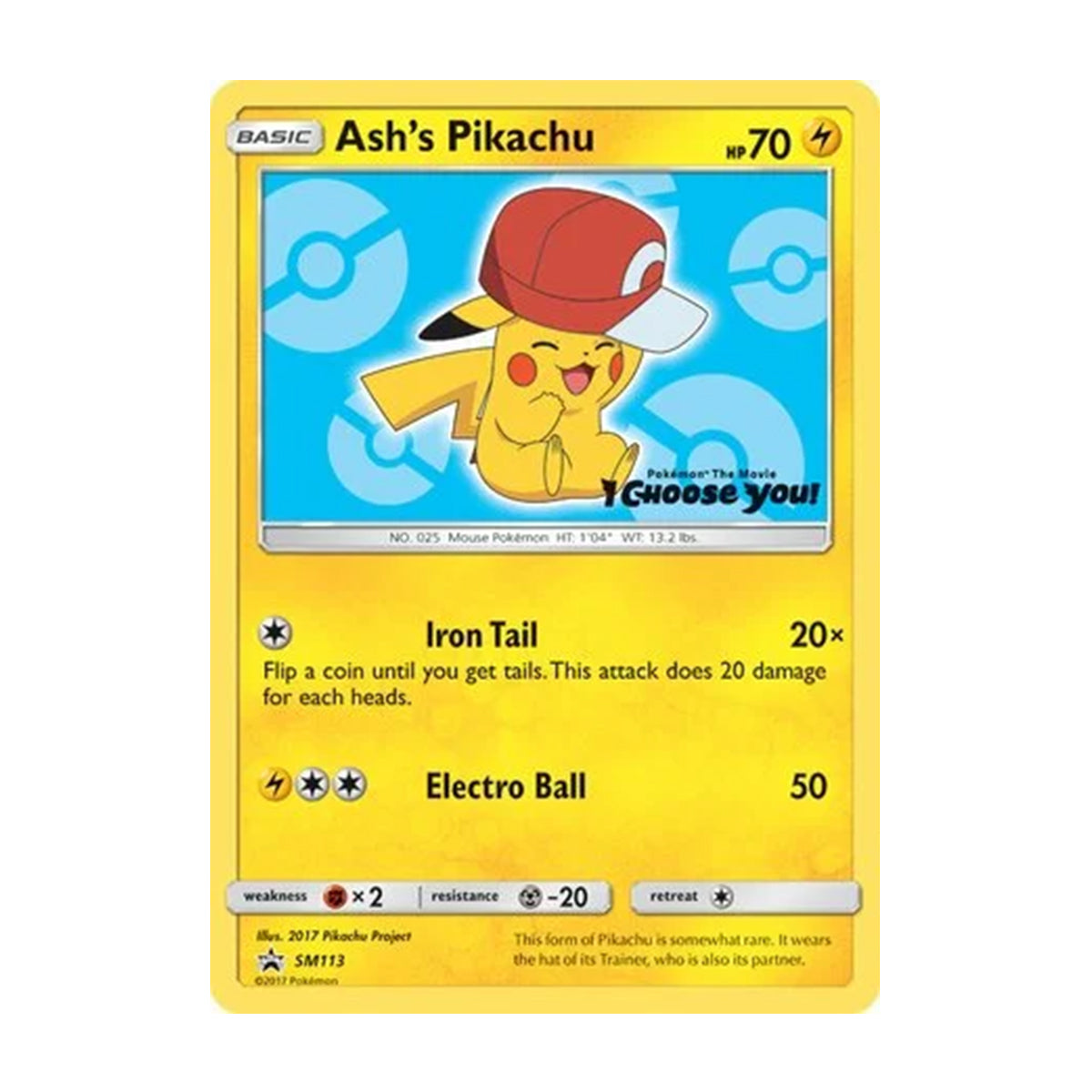 Ash's Pikachu SM113 - Sun & Moon - Promo