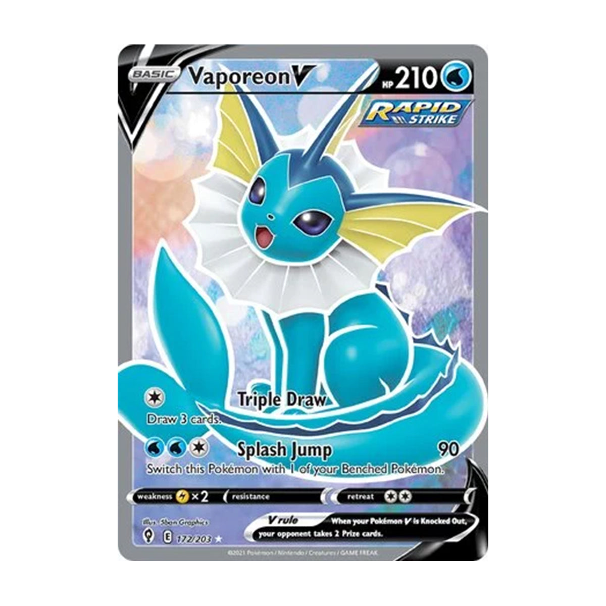 Vaporeon V 172/203 - Sword & Shield - Evolving Skies - Rare Ultra
