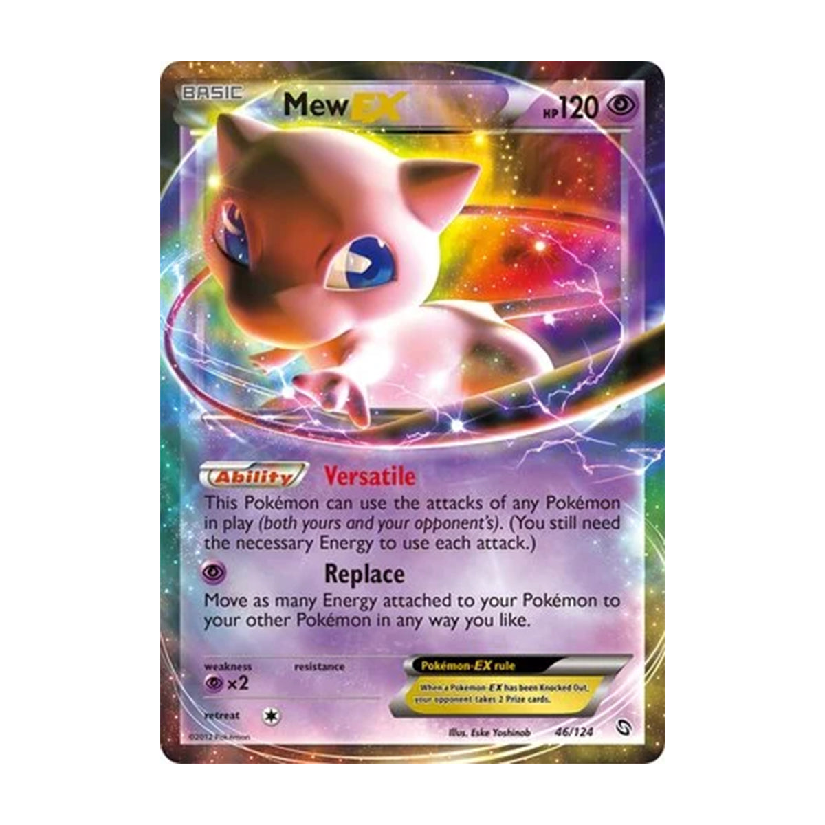 Mew EX 46/124 - Black & White - Dragons Exalted - Rare Holo EX