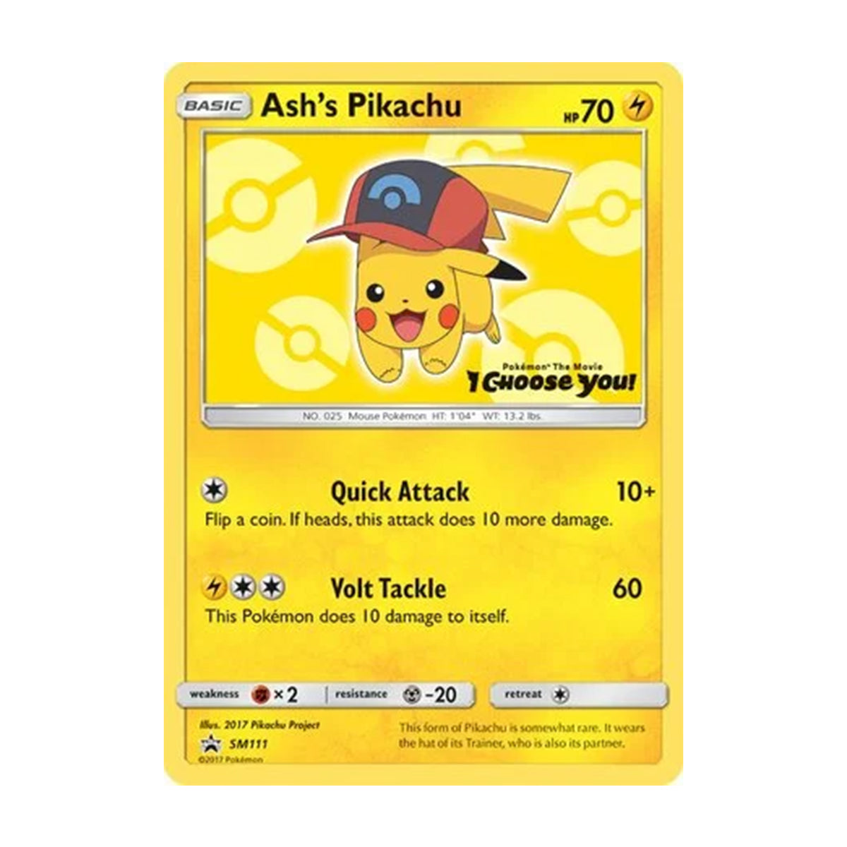 Ash's Pikachu SM111 - Sun & Moon - Promo