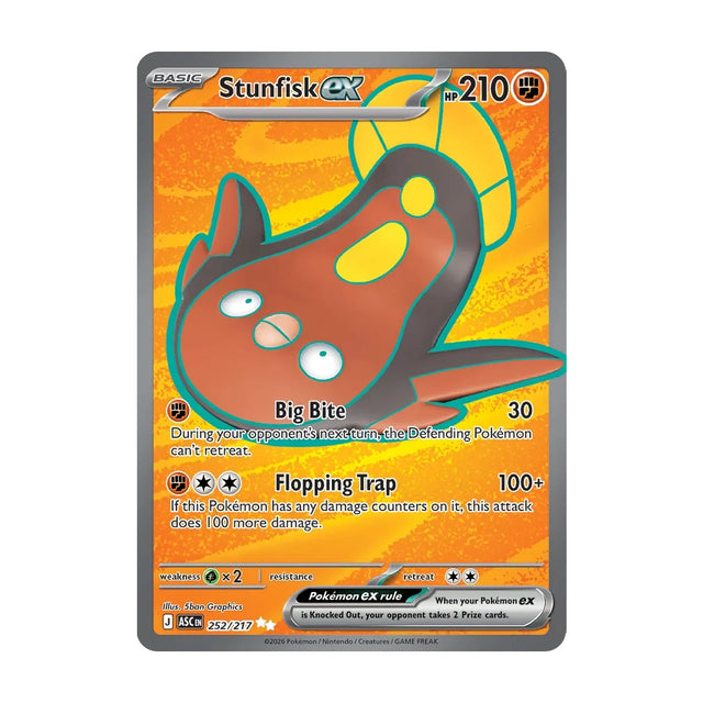 Stunfisk EX 252/0217 - Mega Evolution - Ascended Heroes - Ultra Rare - JET Cards
