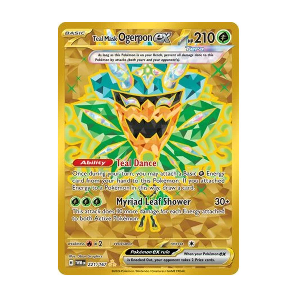 Teal Mask Ogerpon 221/167 - Scarlet & Violet - Twilight Masquerade - Hyper Rare