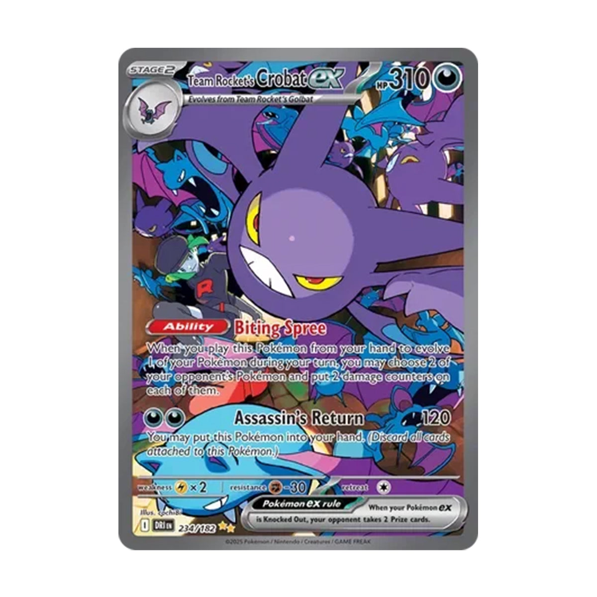 Team Rocket's Crobat EX 234/182 - Scarlet & Violet - Destined Rivals - Special Illustration Rare