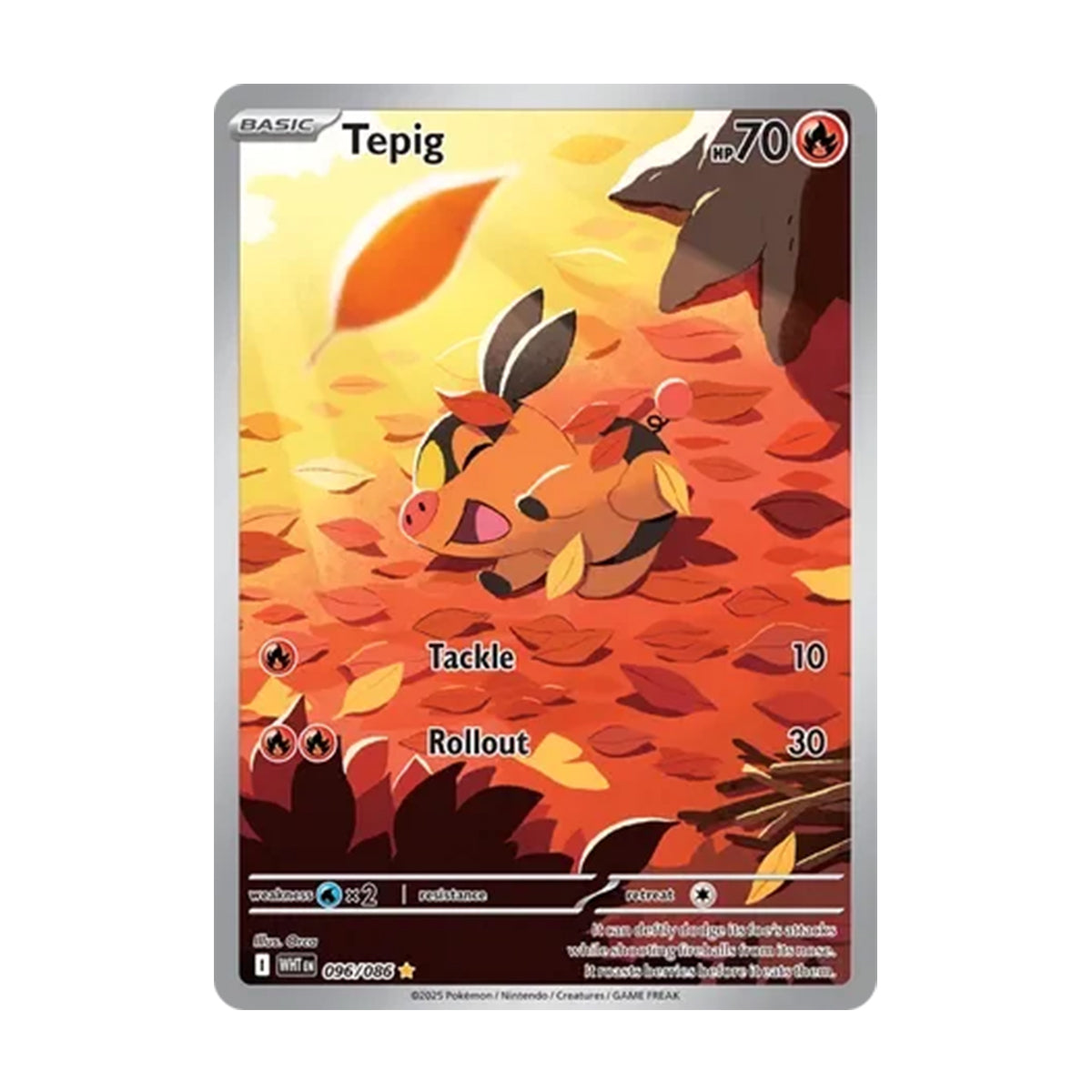 Tepig 096/086 - Scarlet & Violet - White Flare - Illustration Rare