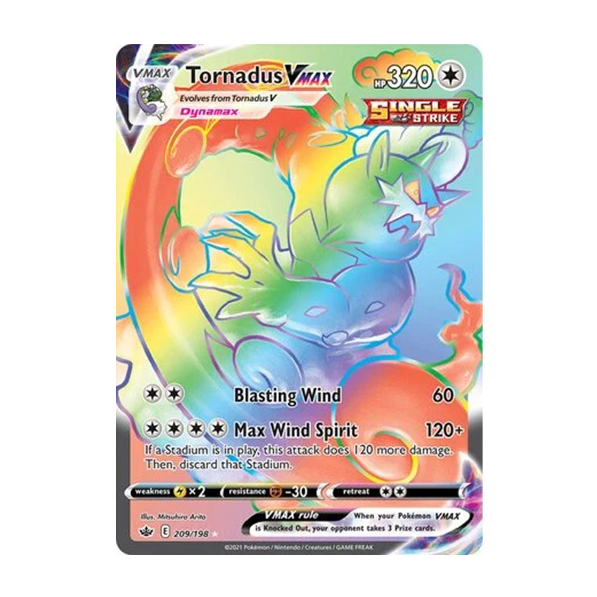 Tornadus VMAX 209/198 - Sword & Shield - Chilling Reign - Rare Rainbow