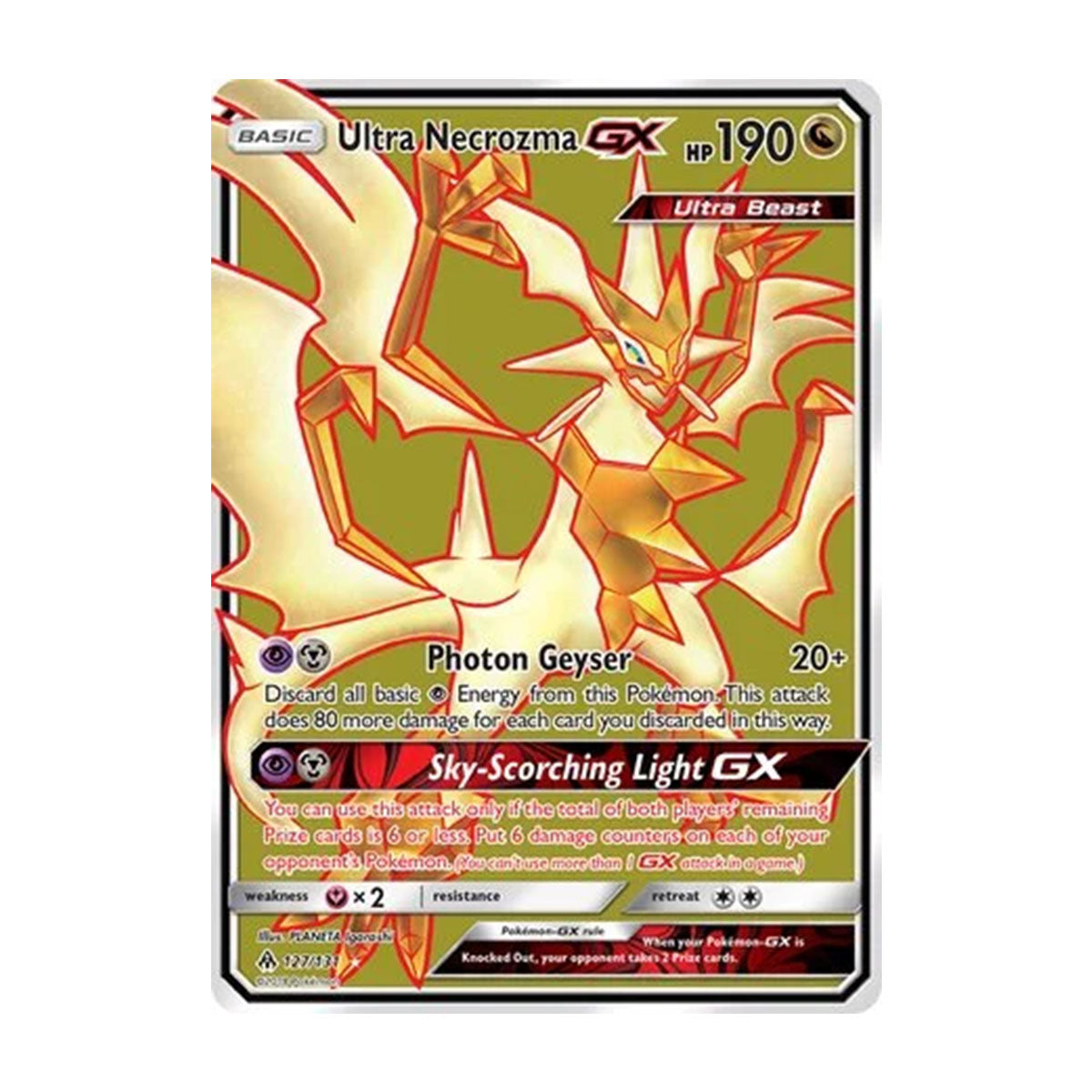 Ultra Necrozma GX 127/131 - Sun & Moon - Forbidden Light - Rare Ultra