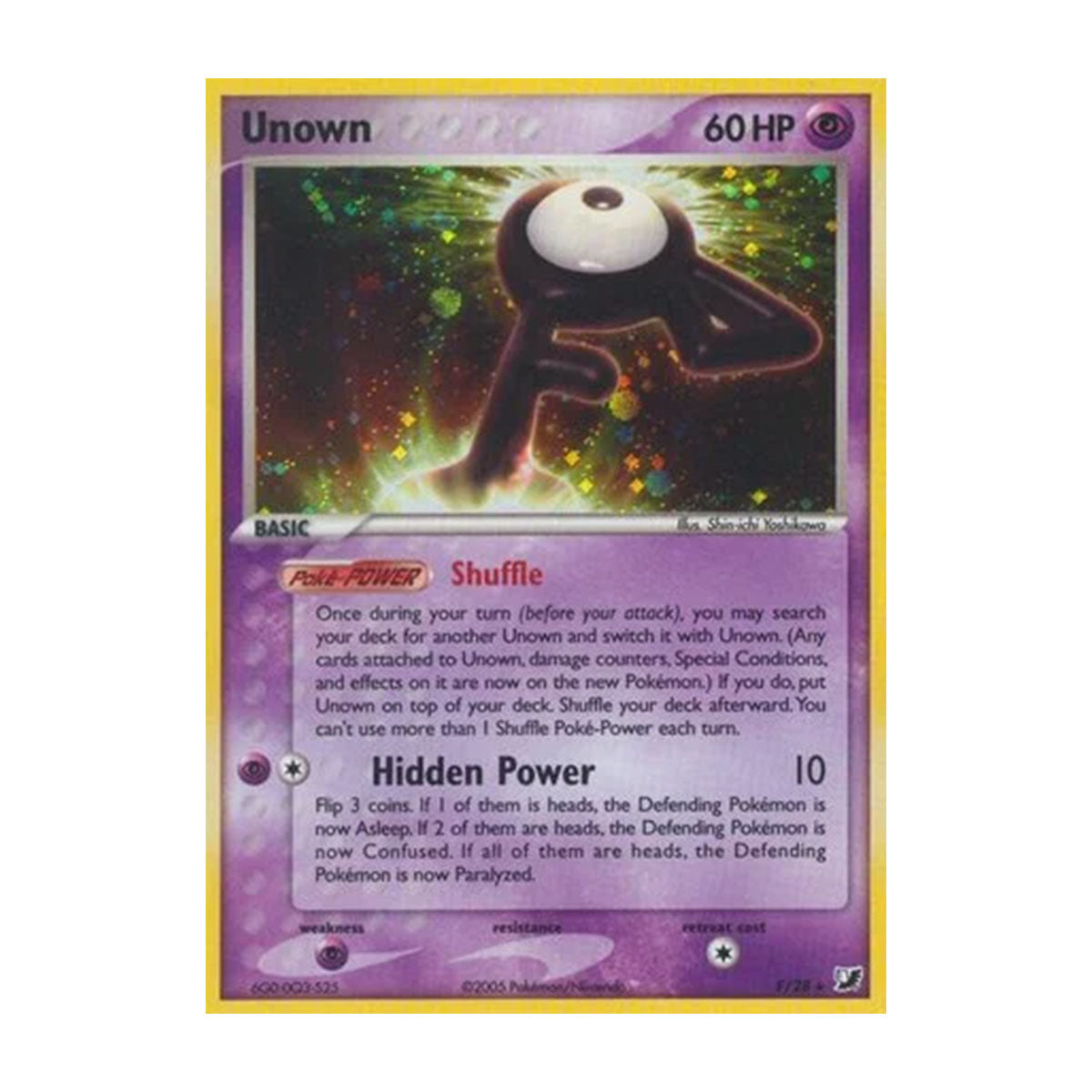 Unown F/28 - EX - EX Unseen Fates - Holo