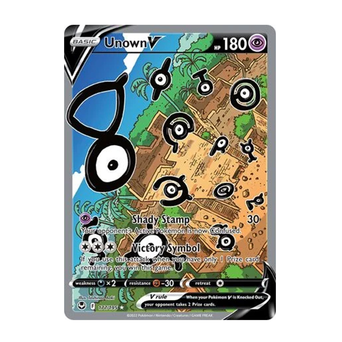 Unown V 177/195 - Sword & Shield - Silver Tempest - Ultra Rare