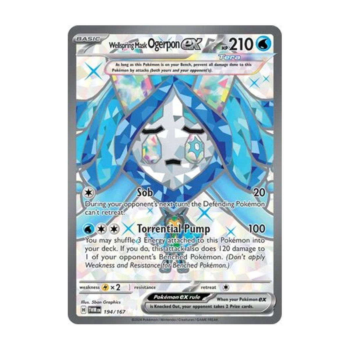 Wellspring Mask Ogerpon EX 194/167 - Scarlet & Violet - Twilight Masquerade - Ultra Rare
