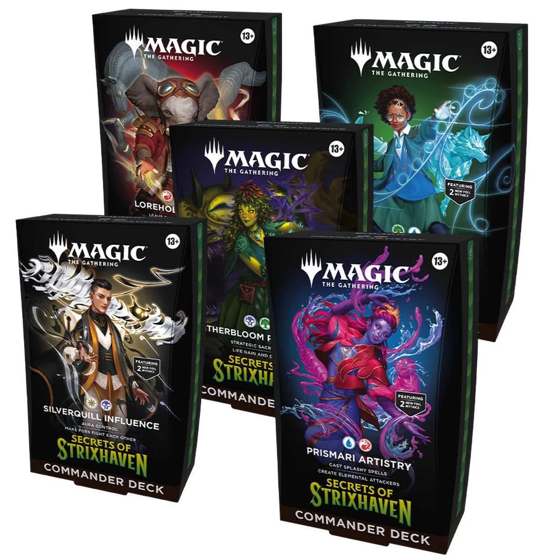 Magic The Gathering - Secrets of Strixhaven - Commander Deck - Bundle of 5 - JET Cards