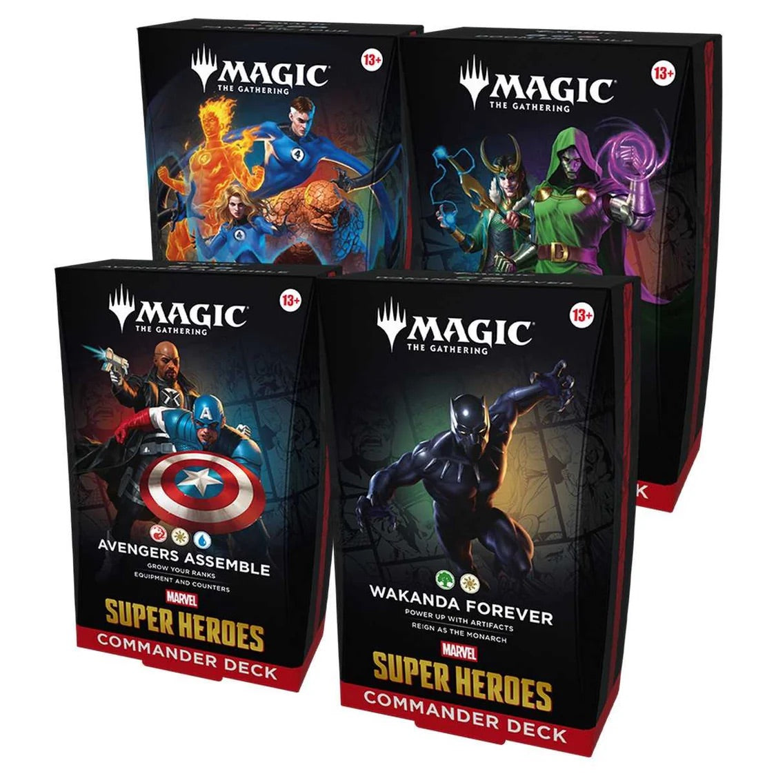 Magic The Gathering - Marvel Super Heroes - Commander Deck - Bundle of 4