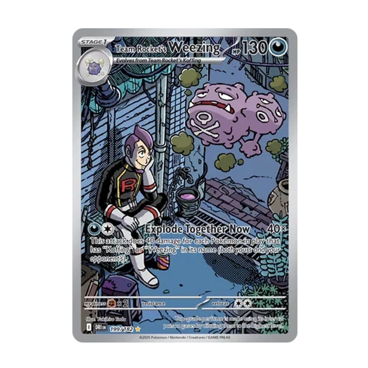 Team Rocket's Weezing 199/182 - Scarlet & Violet - Destined Rivals - Illustration Rare