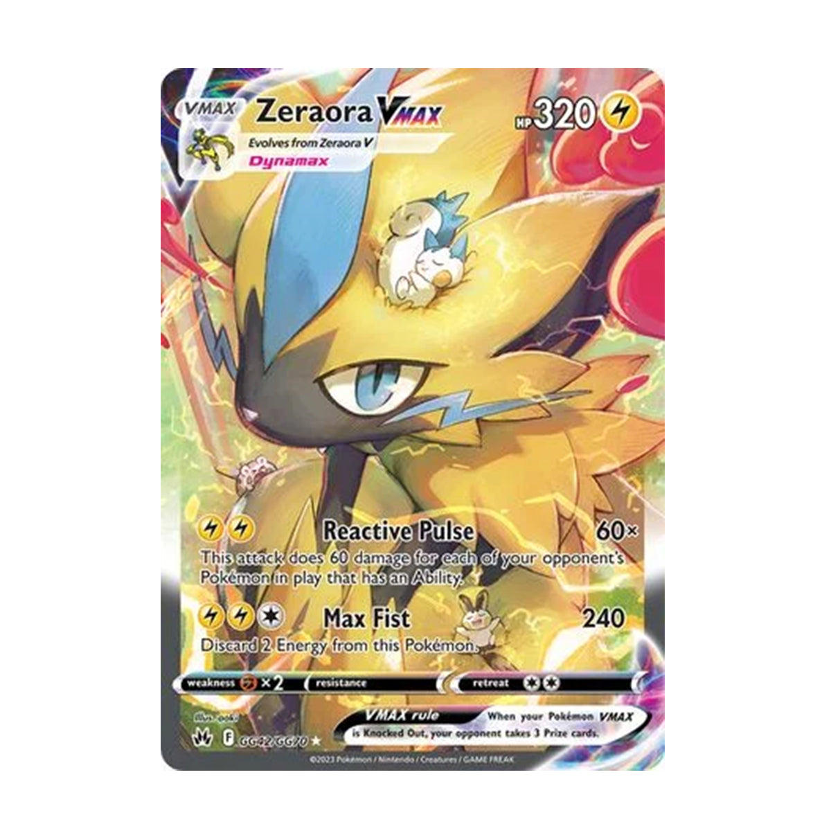 Zeraora VMAX GG42/GG70 - Sword & Shield - Crown Zenith - Holo Rare VMAX