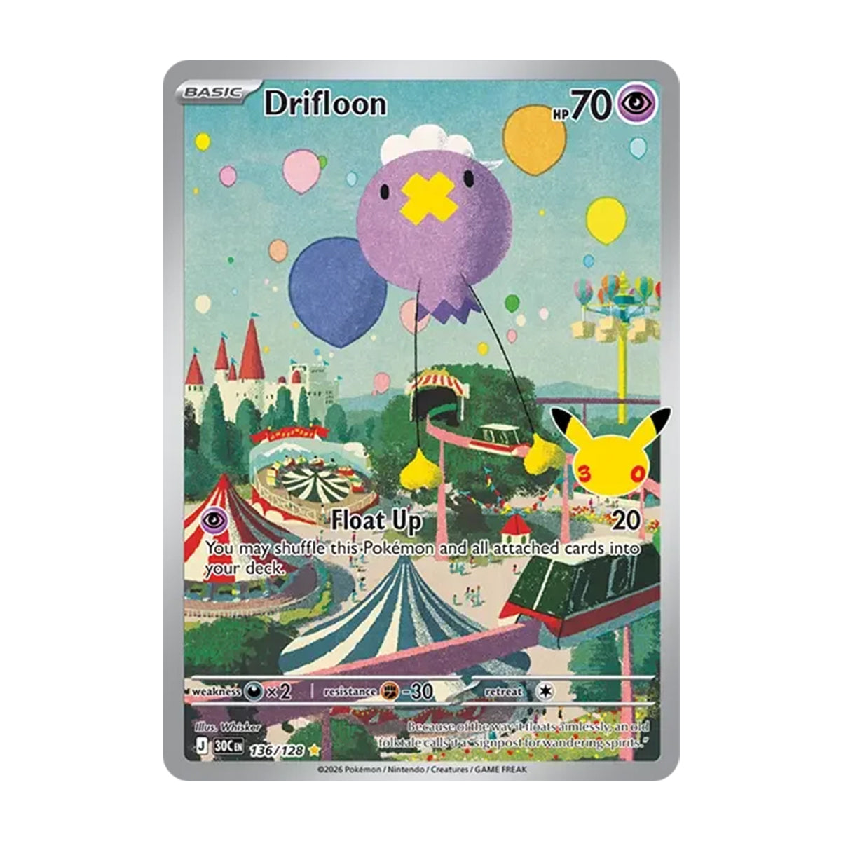 Drifloon 136/128 - Mega Evolution - 30th Celebration - Illustration Rare