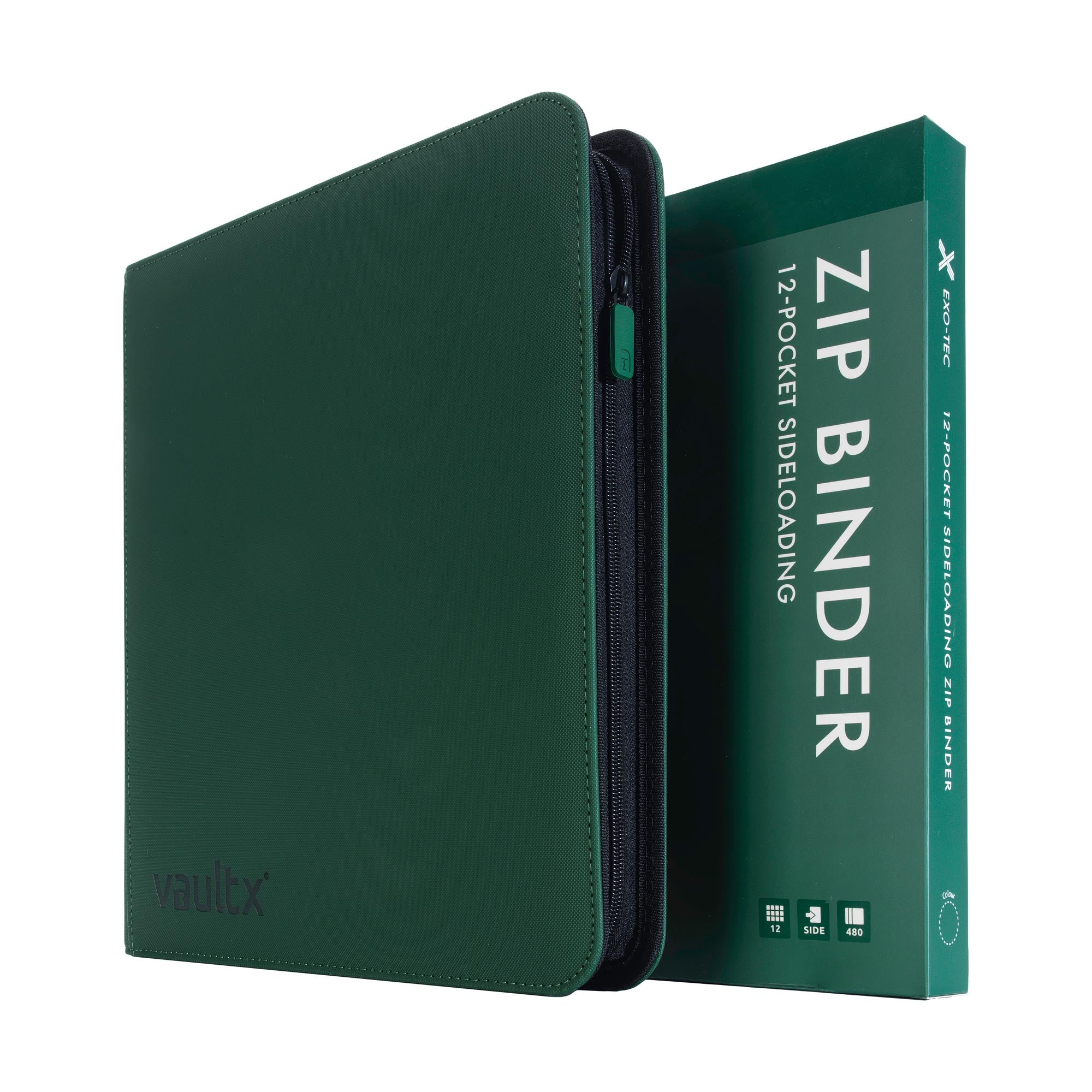 Vault X - 12-Pocket Exo-Tec® - Zip Binder - Green