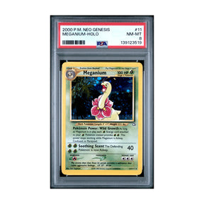 Pokemon - Neo Genesis - Meganium - 11/111 (PSA 8 Graded Slab) - JET Cards