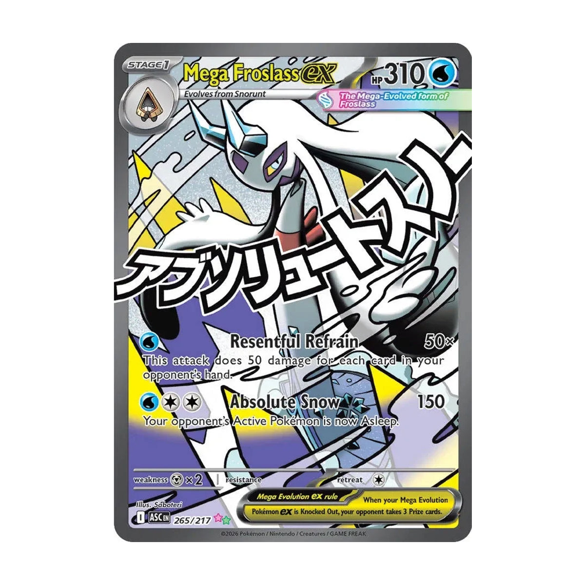 Mega Froslass EX 265/217 - Mega Evolution - Ascended Heroes - Attack Rare