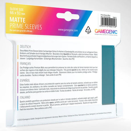Gamegenic - Matte Prime Sleeves 100 Blue - JET Cards