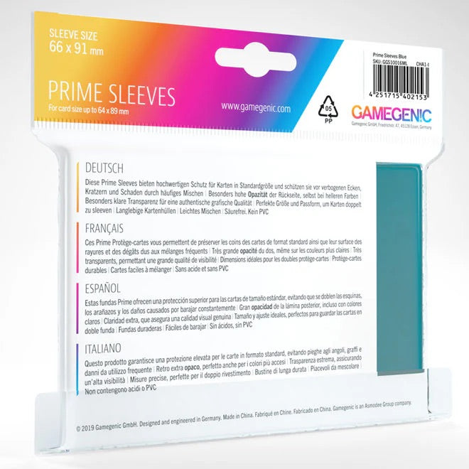 Gamegenic - Prime Sleeves 100 Blue - JET Cards