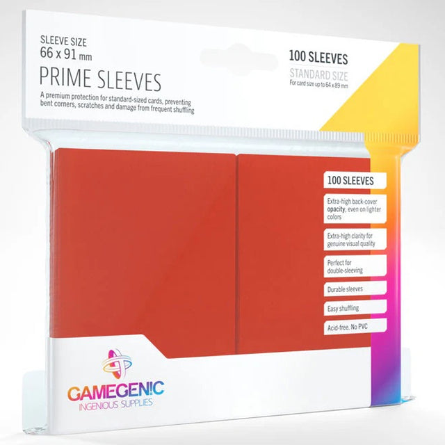Gamegenic - Prime Sleeves 100 Red - JET Cards