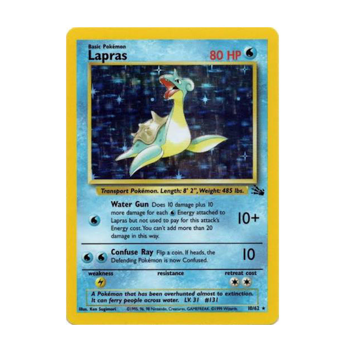 Lapras 10/62 - Base Set - Fossil - Holo Rare