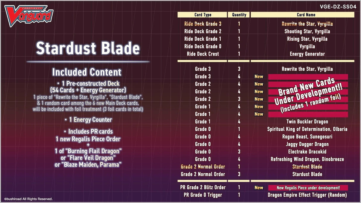 Cardfight!! Vanguard - Special Series - Stardust Blade - JET Cards