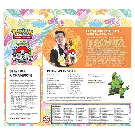 Pokemon - 2024 World Championship Deck - Fernando Cifuentes (Crushing Thorn) - JET Cards