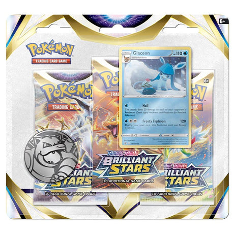 Pokemon Brilliant Stars 3 Pack Blister - Glaceon - JET Cards