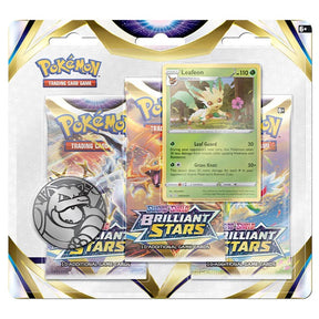 Pokemon Brilliant Stars 3 Pack Blister - Leafeon - JET Cards