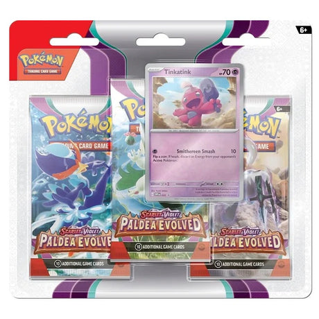 Pokemon - Scarlet & Violet - Paldea Evolved - 3 Pack Blister - Tinkatink - JET Cards