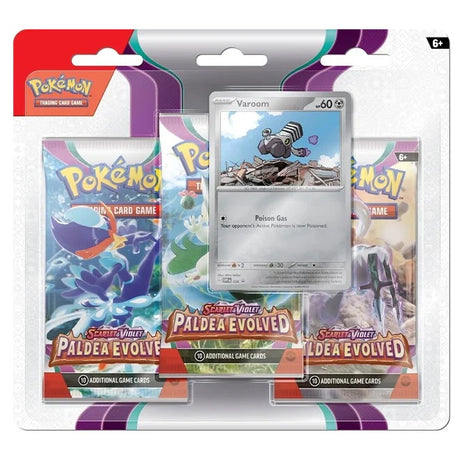 Pokemon - Scarlet & Violet - Paldea Evolved - 3 Pack Blister - Varoom - JET Cards