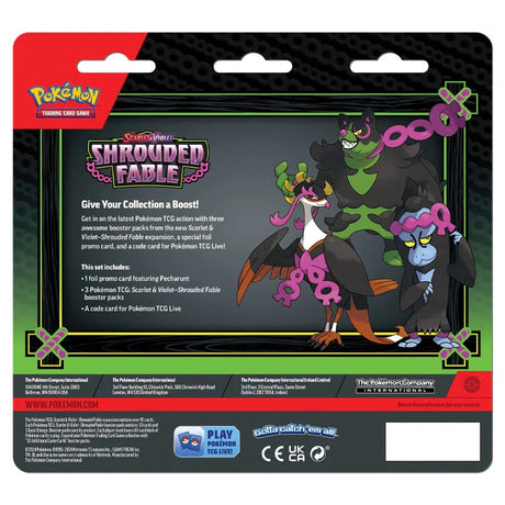 Pokemon - Scarlet & Violet - Shrouded Fable - 3 Pack Blister - Pecharunt - JET Cards