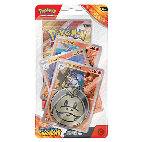 Pokemon - Scarlet & Violet - Surging Sparks - Premium Checklane Blister - Chandelure - JET Cards