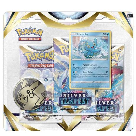 Pokemon - Sword & Shield - Silver Tempest - 3 Pack Blister - Manaphy - JET Cards