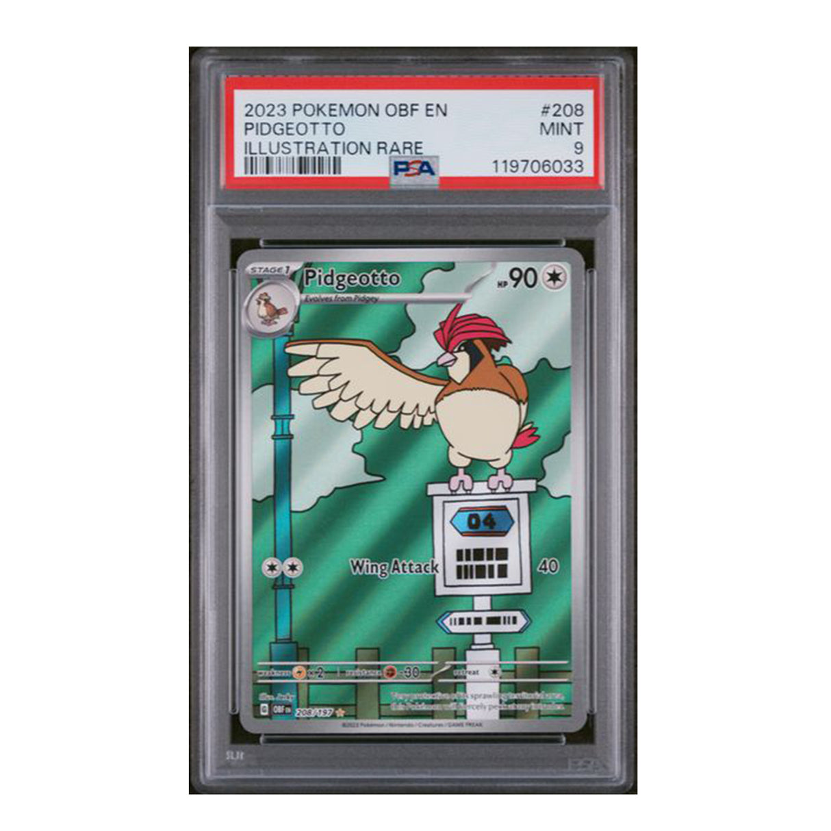 Pokemon - Scarlet & violet - Obsidian flames - Pidgeotto - 208/197 (PSA 9 Graded Slab)