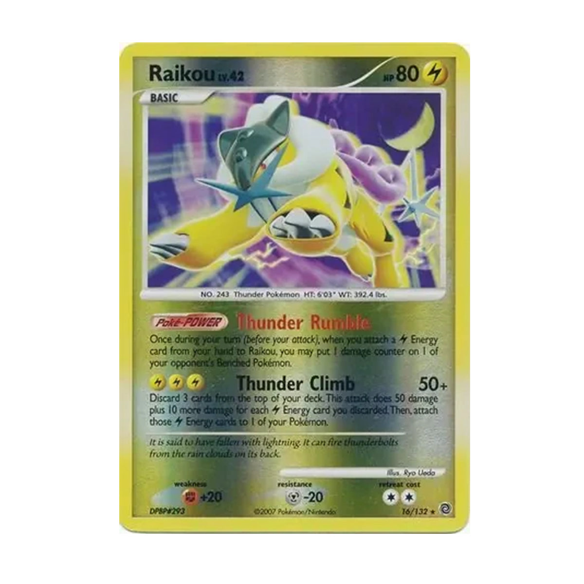 Raikou 16/132 - Diamond and Pearl - Secret Wonders - Reverse Holo