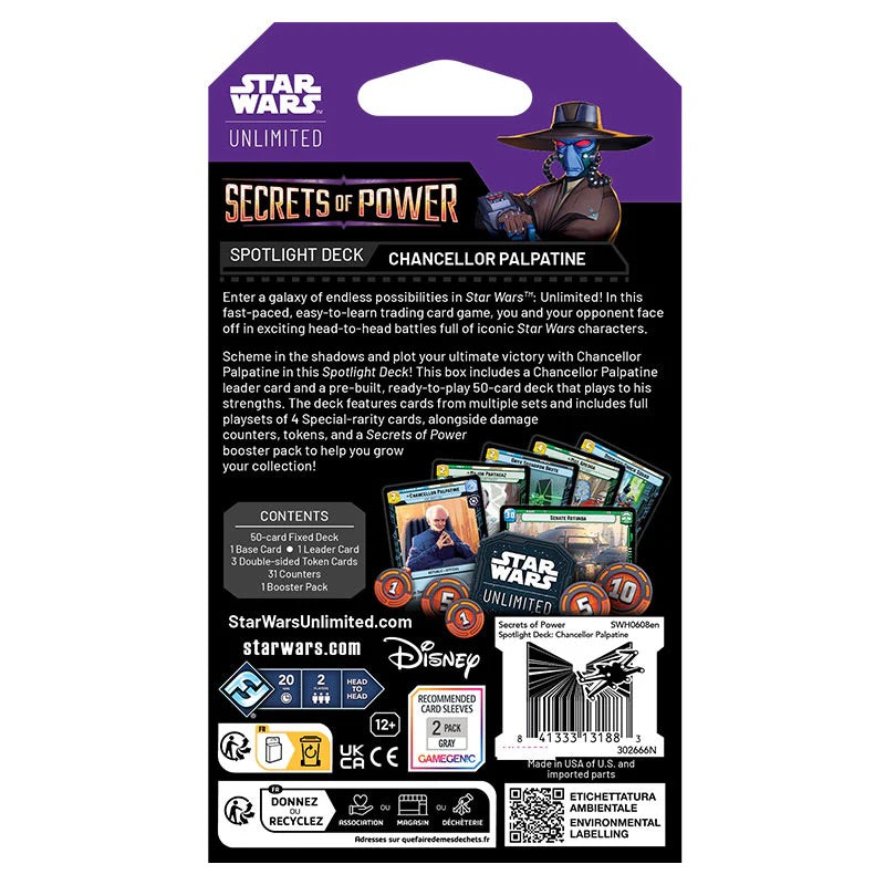 Star Wars Unlimited - Secrets of Power - Spotlight Deck - Chancellor Palpatine