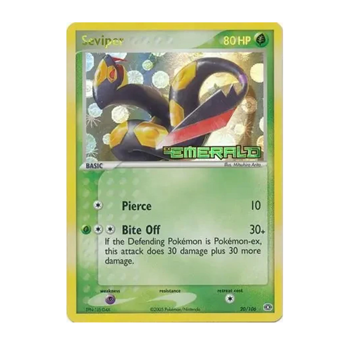 Seviper 20/106 - EX Emerald - Reverse Holo Stamped