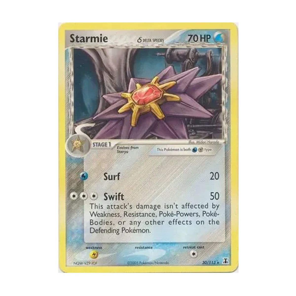 Starmie 30/113 - EX Delta Species - Reverse Holo Stamped