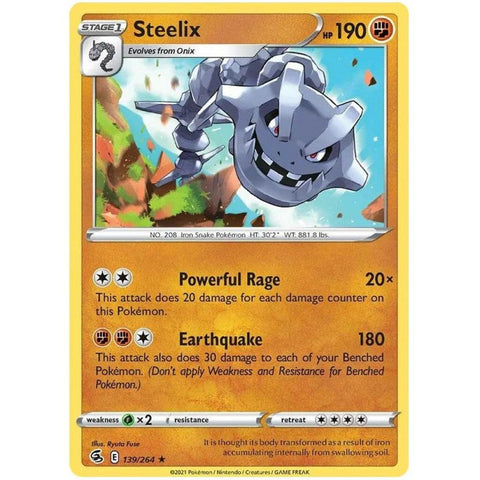 Steelix 139/264 (Holo) Rare Pokemon Card (SWSH Fusion Strike)