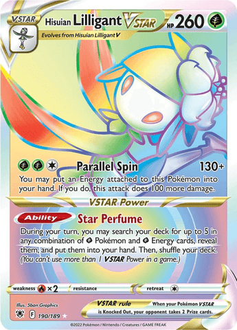 Hisuian Lilligant VSTAR 190/189 Rare Rainbow Pokemon Card (SWSH Astral Radiance)