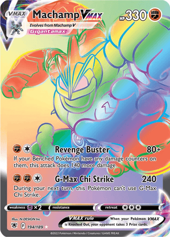 Machamp VMAX 194/189 Rare Rainbow Pokemon Card (SWSH Astral Radiance)