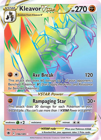 Kleavor VSTAR 196/189 Rare Rainbow Pokemon Card (SWSH Astral Radiance)