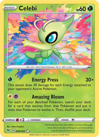 Celebi 009/185 - SWSH - Vivid Voltage - Pokemon Single Card