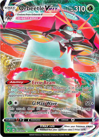 Orbeetle VMAX 021/185 - SWSH - Vivid Voltage - Pokemon Single Card