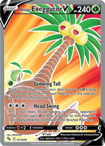 Alolan Exeggutor V 071/078 Ultra Rare Pokemon Card (Pokemon GO!)