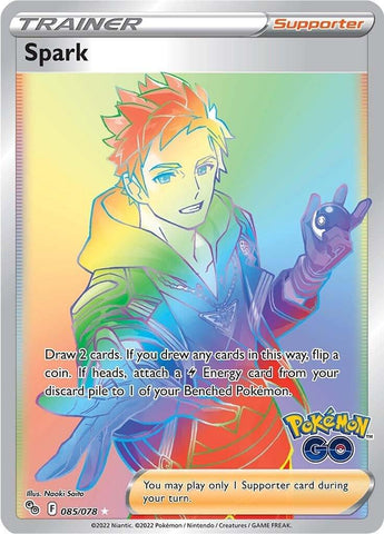 Spark 085/078 Rainbow Secret Rare Pokemon Card (Pokemon GO!)