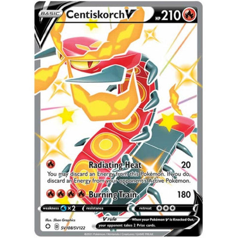 Centiskorch V SV108/SV122 Shiny Rare Pokemon Card (Shining Fates)