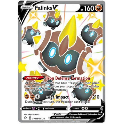 Falinks V SV115/SV122 Shiny Rare Pokemon Card (Shining Fates)